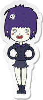 pegatina de una chica vampiro feliz de dibujos animados png