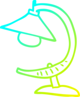 cold gradient line drawing of a cartoon funky lamp png