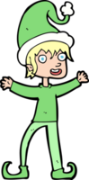 cartoon excited christmas elf png