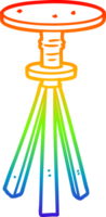 rainbow gradient line drawing of a cartoon stool png