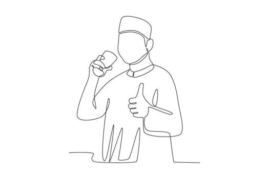 A man is posing while drinking vector