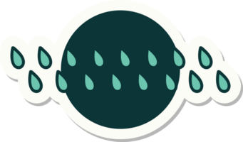 sticker of tattoo in traditional style of rain drops png