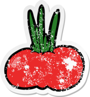 distressed sticker of a cartoon vegetable png