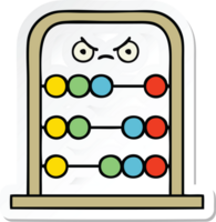 sticker of a cute cartoon abacus png