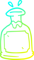 du froid pente ligne dessin de une dessin animé whisky carafe png