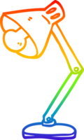 rainbow gradient line drawing of a cartoon angled desk lamp png