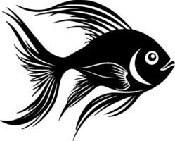 Angelfish, Black and White Vector illustration