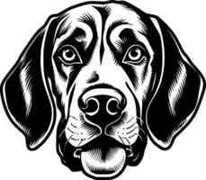 Beagle, Black and White Vector illustration