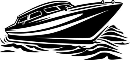 Boat, Minimalist and Simple Silhouette - Vector illustration