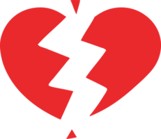 flat color retro cartoon of a broken heart png