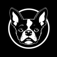 bostón terrier - negro y blanco aislado icono - vector ilustración