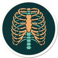 sticker of tattoo in traditional style of a rib cage png