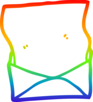 rainbow gradient line drawing of a cartoon letter and envelope png