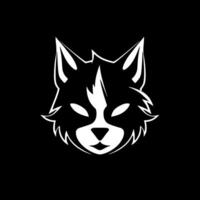 gato - negro y blanco aislado icono - vector ilustración