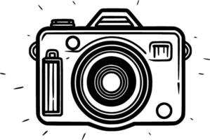 Camera, Black and White Vector illustration