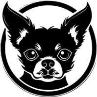 chihuahua, negro y blanco vector ilustración