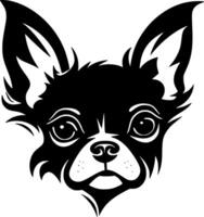 chihuahua - negro y blanco aislado icono - vector ilustración