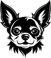 chihuahua - negro y blanco aislado icono - vector ilustración