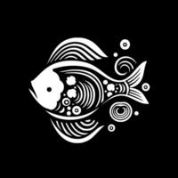 Clownfish - Black and White Isolated Icon - Vector illustration