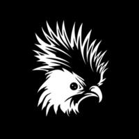 cacatúa - negro y blanco aislado icono - vector ilustración