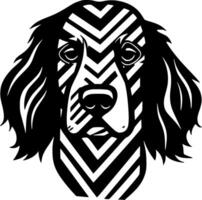 perro - negro y blanco aislado icono - vector ilustración