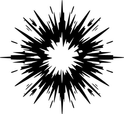 Explosion, Black and White Vector illustration