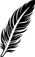 Feather - Black and White Isolated Icon - Vector illustration