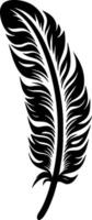 Feather, Black and White Vector illustration