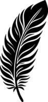 Feather, Black and White Vector illustration