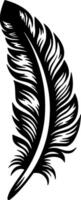 Feather, Minimalist and Simple Silhouette - Vector illustration