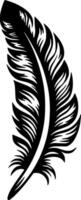 Feather, Minimalist and Simple Silhouette - Vector illustration