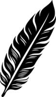 Feather, Black and White Vector illustration