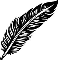 Feather - Black and White Isolated Icon - Vector illustration