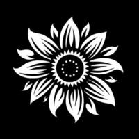 Flower, Black and White Vector illustration