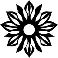 flor - negro y blanco aislado icono - vector ilustración