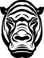 Hippopotamus - Black and White Isolated Icon - Vector illustration