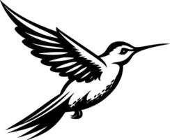 Hummingbird, Black and White Vector illustration