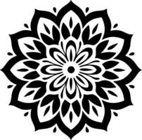 mándala, negro y blanco vector ilustración
