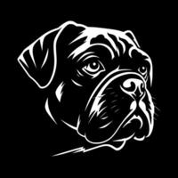 Pug, Black and White Vector illustration