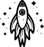 Rocket, Minimalist and Simple Silhouette - Vector illustration