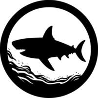 Shark, Minimalist and Simple Silhouette - Vector illustration