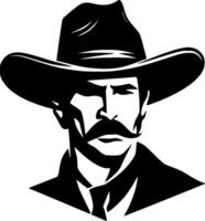 Western, Black and White Vector illustration