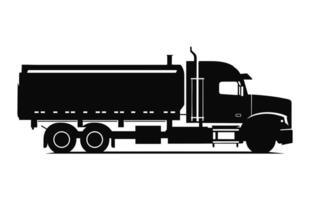 Tanker Truck black silhouette vector, Fuel tank truck vector clipart isolated on a white background