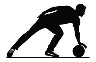 A Bowling Player Silhouette Vector isolated on a white background