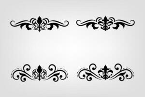 Text separator Baroque decoratice divider book typography ornament design elements vintage dividing shapes Border illustration vector