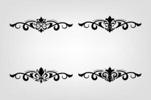 Text separator Baroque decoratice divider book typography ornament design elements vintage dividing shapes Border illustration vector