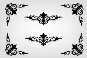 Text separator Baroque decoratice divider book typography ornament design elements vintage dividing shapes Border illustration vector