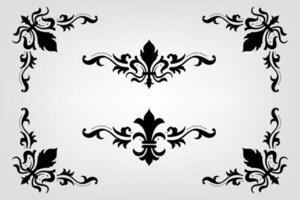 Text separator Baroque decoratice divider book typography ornament design elements vintage dividing shapes Border illustration vector