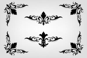 Text separator Baroque decoratice divider book typography ornament design elements vintage dividing shapes Border illustration vector