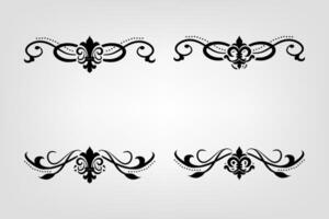 Text separator Baroque decoratice divider book typography ornament design elements vintage dividing shapes Border illustration vector